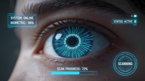 蓝色科技感人眼特写
