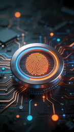 橙色指纹金属旋钮