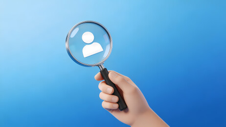 放大镜中的用户图标