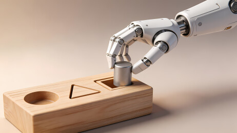 机械臂放入金属块配对