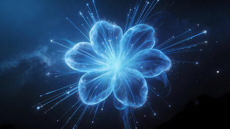 发光蓝花绽于宇宙