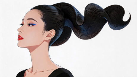 创意时尚美女模特的数字插画艺术