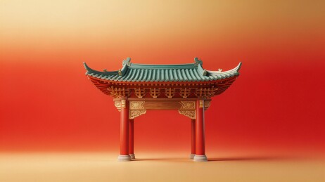 中国传统牌楼建筑特写