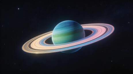 色彩斑斓的土星环宇宙景象