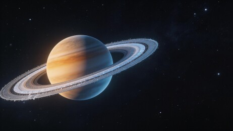 土星环与星空的壮丽景象