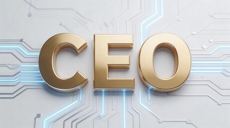 金色CEO字母与电路板背景