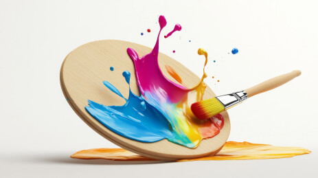 调色盘上的色彩飞溅