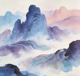 国风青山云峦图景