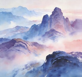国风青山云峦图景