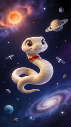 白蛇蜿蜒于星空