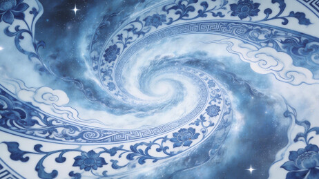 青花瓷纹螺旋图案