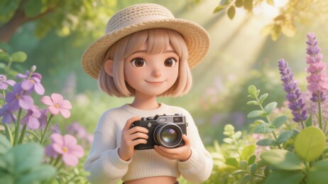 春日少女相机户外治愈主视觉