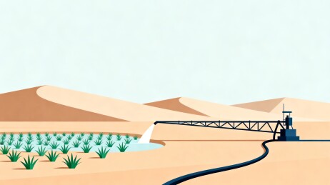 沙漠植树科技治沙未来环保概念场景