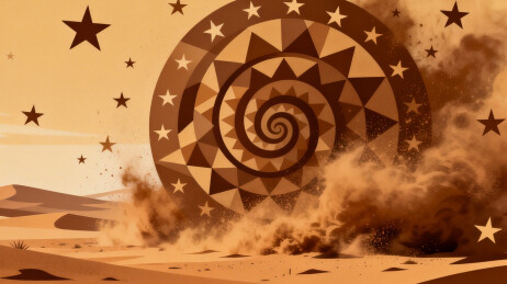 沙漠中的螺旋星图