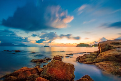 上川岛海边日出日落，惊艳的礁石海岸风光