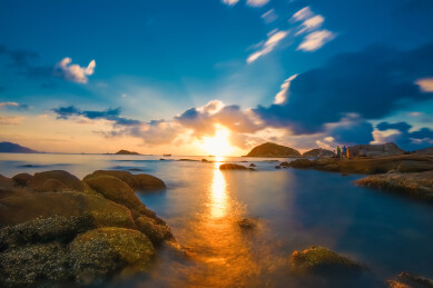 上川岛海边日出日落，惊艳的礁石海岸风光