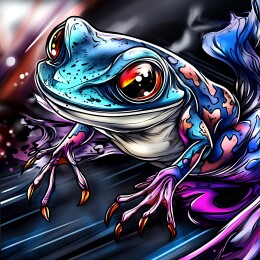 欧美潮流暗黑赛博朋克风青蛙