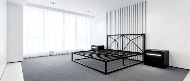 现代简约卧室黑白床具