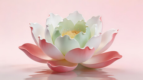 淡粉渐变莲花