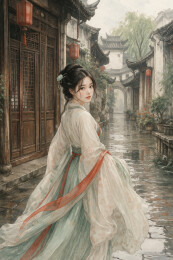 古镇汉服回眸旅拍