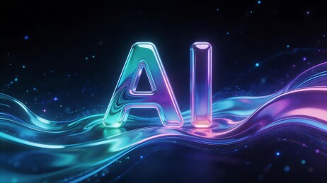 科技风AI字母创意光效插画