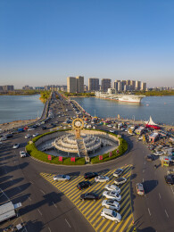 山东省滨州市滨城区中海游船码头航拍
