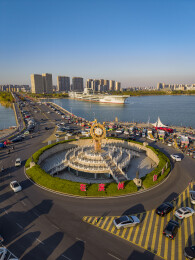 山东省滨州市滨城区中海游船码头航拍