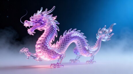 水晶龙紫金光效国潮主视觉
