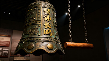 古铜钟悬挂展示