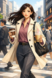 都市通勤咖啡女孩
