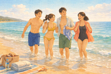 海边好友回岸