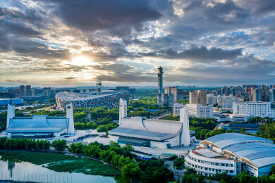 北京城市天际线 奥体中心 现代都市景观摄影