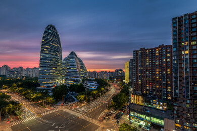 北京望京SOHO城市天际线商业地产风光摄影