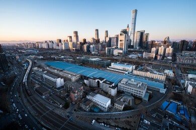 北京国贸 CBD 核心区 中国尊天际线与轨道交通枢纽城市发展全景