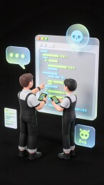 两名程序员协作排查代码漏洞问题