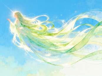 自然灵性治愈系少女插画 绿调风与光二次元