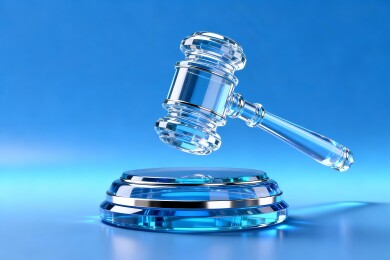 水晶法槌科技感法律公正主视觉