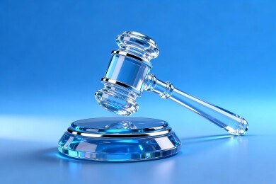 水晶法槌科技感法律公正主视觉