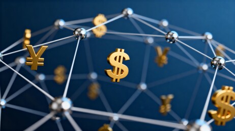 金融网络连接货币符号