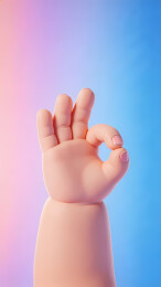 婴儿小手比OK温馨可爱