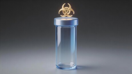 透明玻璃瓶配生物危险标志