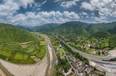陕西宝鸡凤州镇秦岭全景航拍