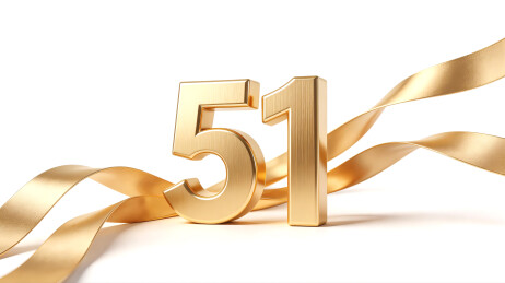 极简金色 51 立体字丝带劳动节设计