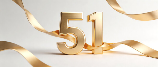 极简金色 51 立体字丝带劳动节设计