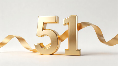 极简金色 51 立体字丝带劳动节设计