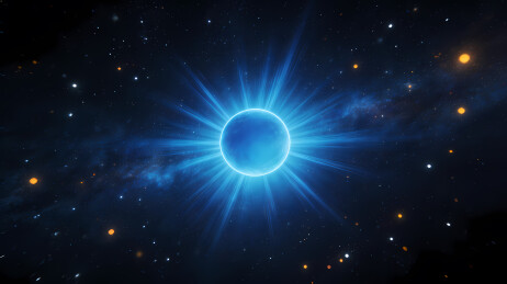 蓝色发光天体与星空