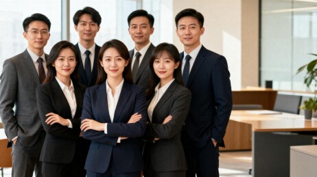 商务团队办公室合影