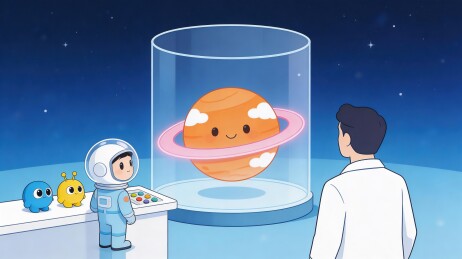 太空星球展览卡通场景