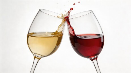 红酒白酒碰杯飞溅瞬间