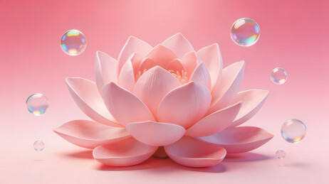 淡粉莲花禅意静美